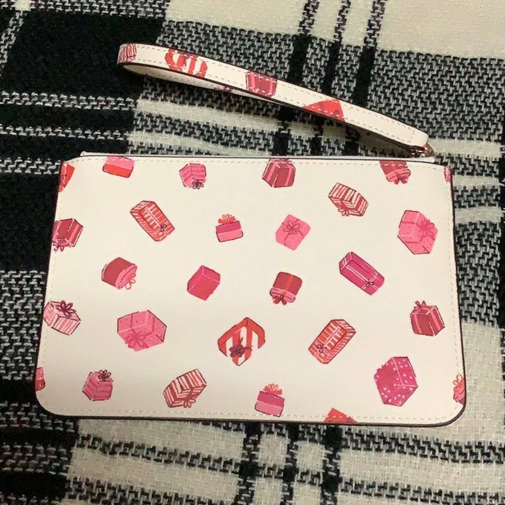 Kate Spade pink gift printed tinie wristlet wallet - Picture 2 of 9
